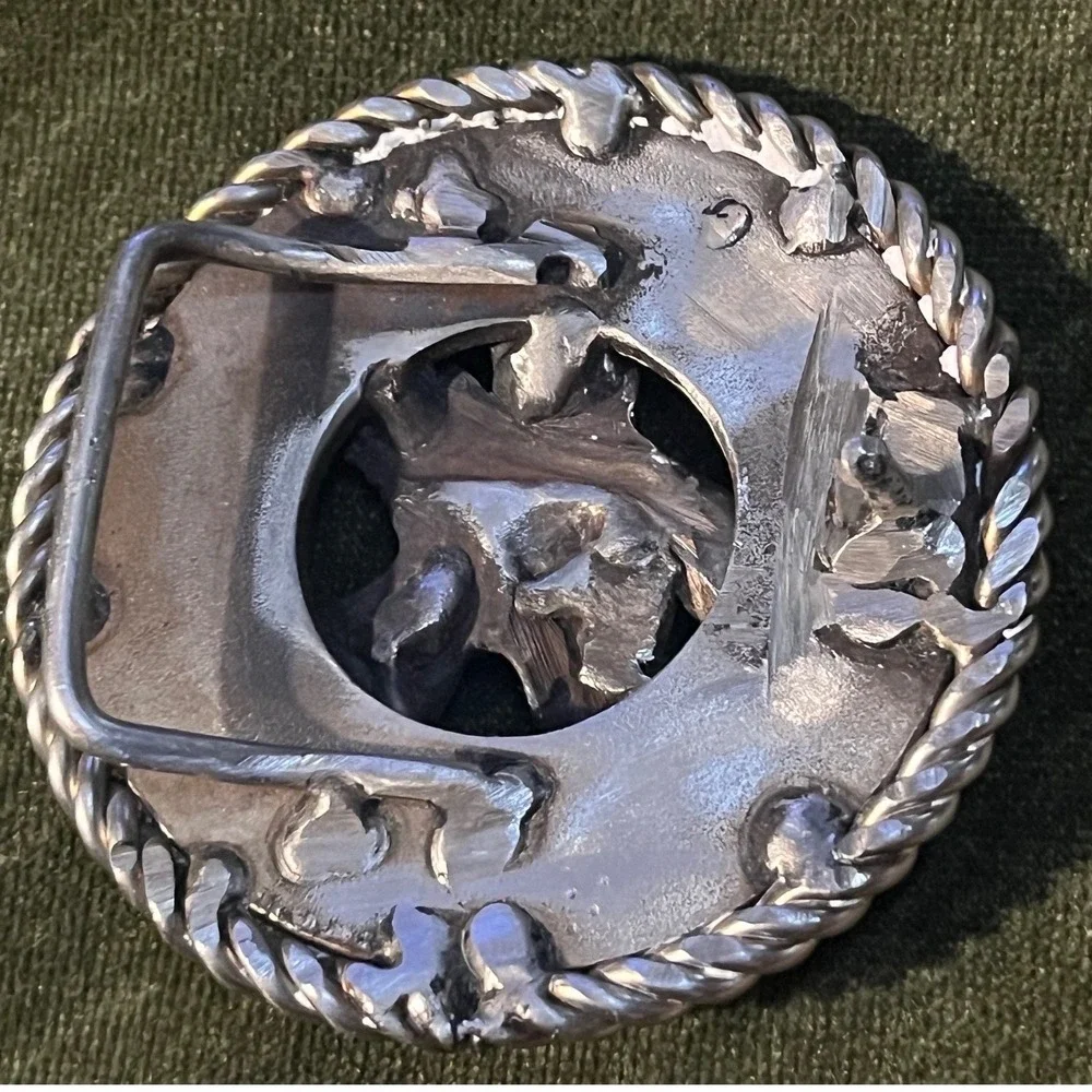 Vintage 3D Eagle Round Rope Border Belt Buckle‎